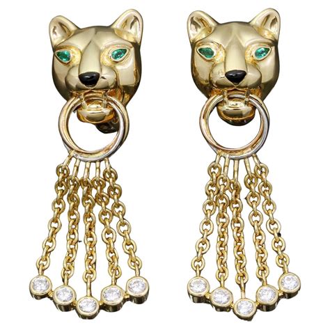 replica cartier panther earrings|cartier style hoop earrings.